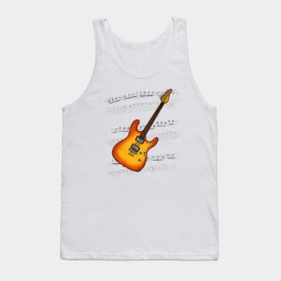 Guitar Tab Electric Guitarist Music Notation Musician (Amber) Tank Top